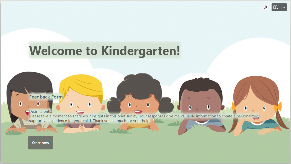 Welcome to Kindergarten Feedback Form